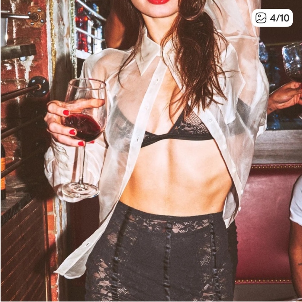 Fleur du Mal Sheer White Silk Blouse - Picture 5 of 11